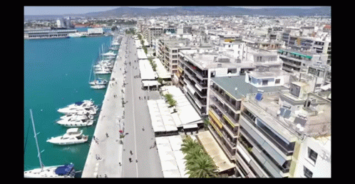 Volos City In Greece Aerial View GIF