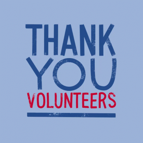 Volunteer Text Blue Background GIF