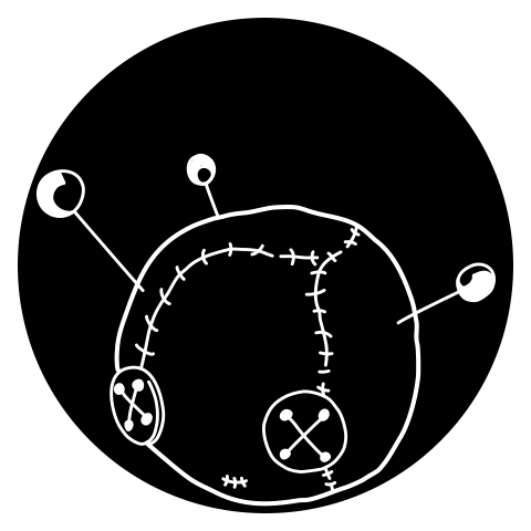 Voodoo Doll Face Black And White GIF