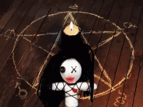 Voodoo Doll Pentagram Ritual Black Magic GIF