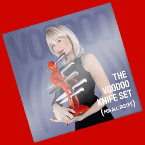 Voodoo Knife Set Poster Woman Holding Red Figure GIF