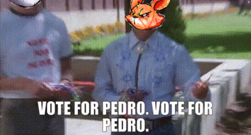 Vote For Pedro Campaigning Face Swap GIF