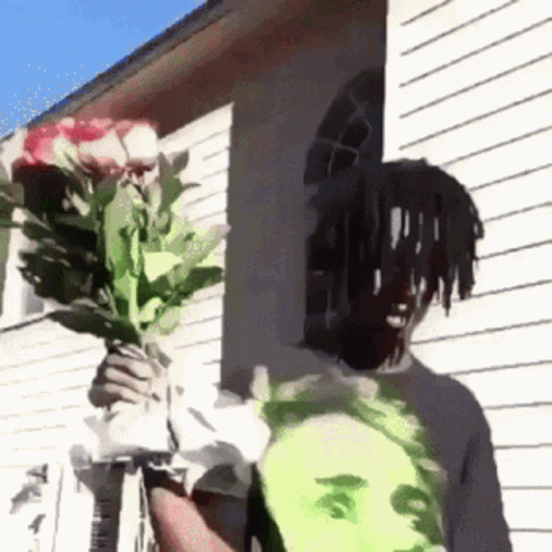 Rapper Playboi Carti Flower Bouquet GIF