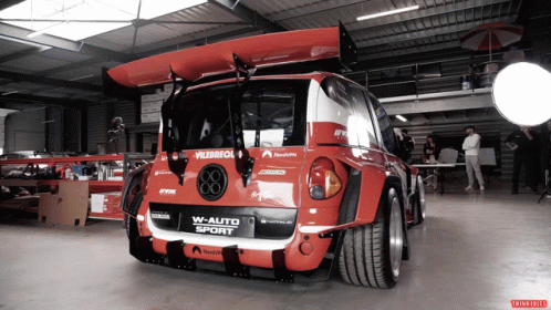 W-Auto Sport Car Parked In Warehouse GIF
