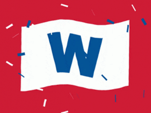 W Chicago Cubs Flag Confetti GIF