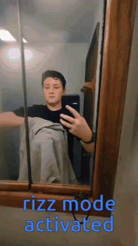 W Rizz Mode Activated Mirror Selfie GIF