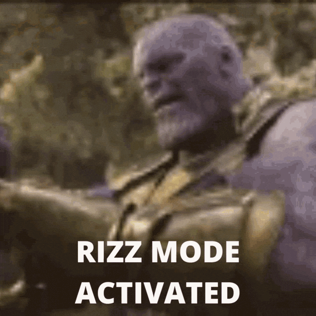 W Rizz Mode Activated Thanos Avengers GIF