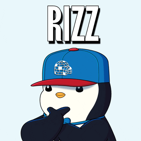 W Rizz Pudgy Penguin Winks GIF