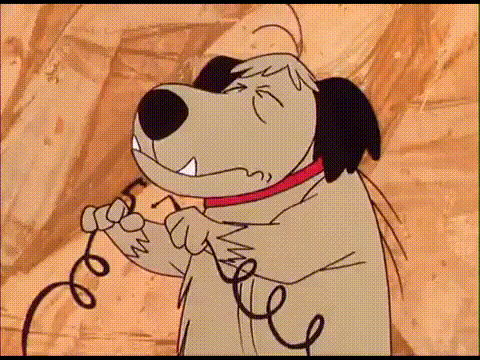 Wacky Muttley Holding Up Cord GIF
