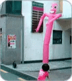 Wacky Waving Inflatable Tube Man Pink Kid GIF