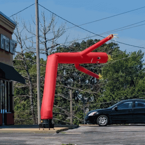 Wacky Waving Inflatable Tube Man Red Skydancer GIF