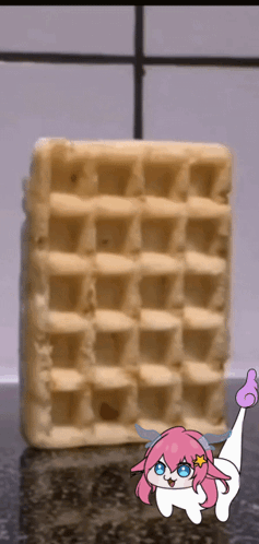 Waffle With Cartoon Character GIF