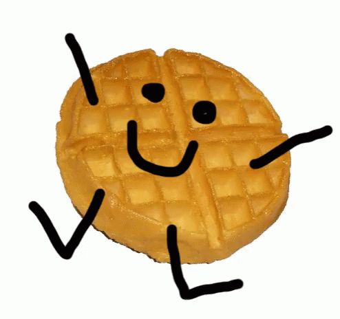 Waffle With Face And Limbs GIF