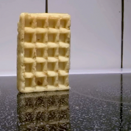 Waffle With Hole On Stove GIF