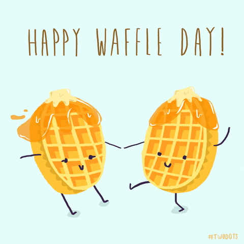 Waffles With Honey And Butter Holding Hands GIF