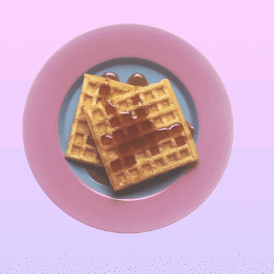 Waffles With Honey On Plate GIF