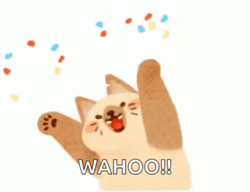 Wahoo Cat Confetti Celebration GIF