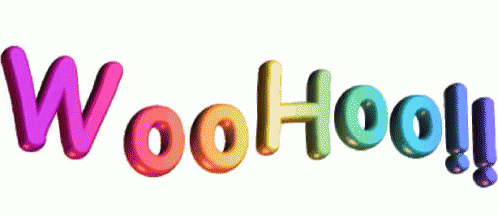 Wahoo Woohoo Colorful Wave Animation GIF