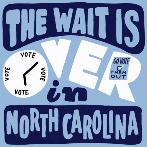 Wait Over North Carolina With Clock GIF