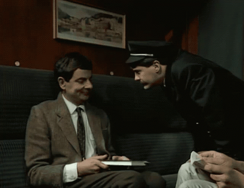 Waiter Waiting Surpised Mr Bean GIF