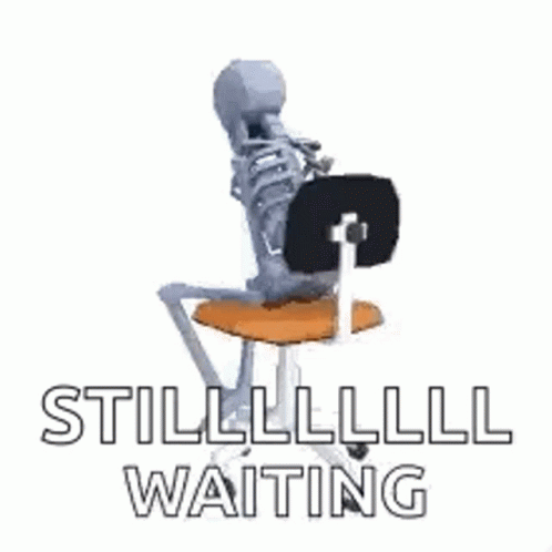 Waiting Patiently Sitting Skeleton GIF