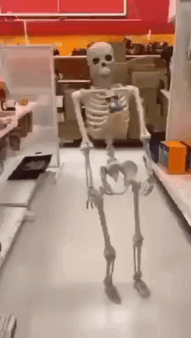 Waiting Skeleton Fell Meme GIF