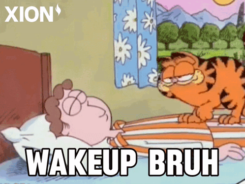 Wake Up Bruh Meme Garfield GIF