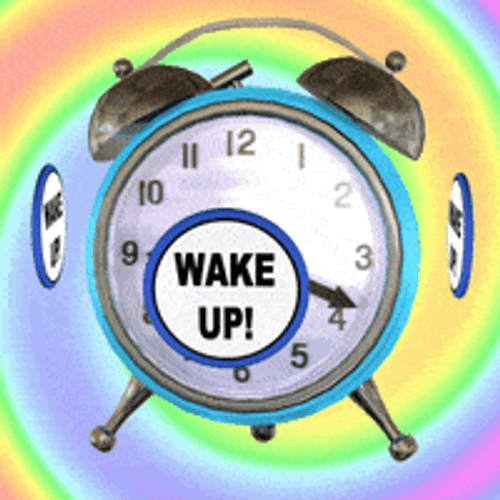 Wake Up Rotating Clock GIF