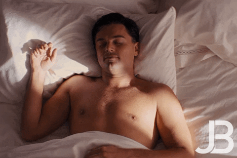 Wake Up Sleeping Jordan Belfort Wet GIF