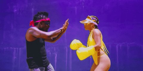 Wale Boxing With Model GIF