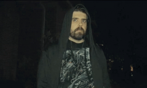 Walk Away Beard Man Wearing Black Hoodie GIF