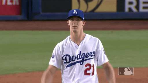 Walker Buehler Hands Up GIF