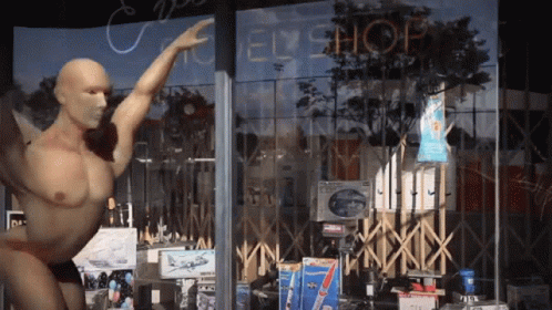 Naked Mannequin Walking Away Meme GIF
