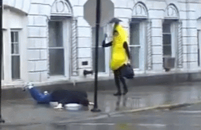 Walking Banana Slipping GIF