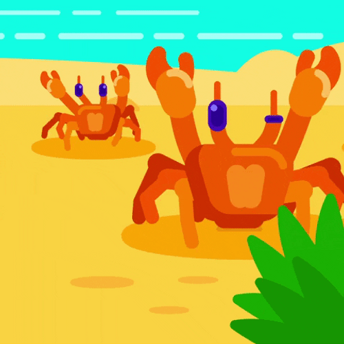 Walking Crab Rave Animation GIF