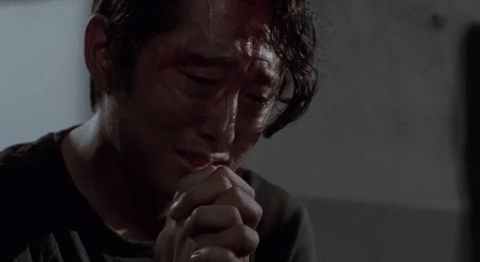 Walking Dead Season 4 Glenn Crying GIF