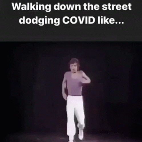 Walking Down The Street Dodging Covid Meme GIF