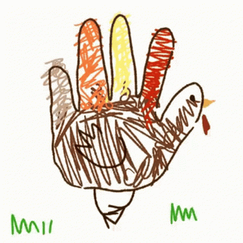 Walking Drawing Turkey Animated Thanksgiving GIF