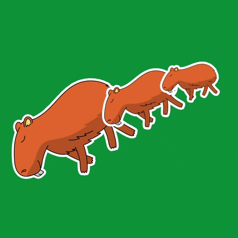 Walking Family Capybara Meme GIF