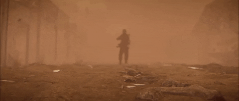 Walking In Dust Storm Military Video Game Character GIF