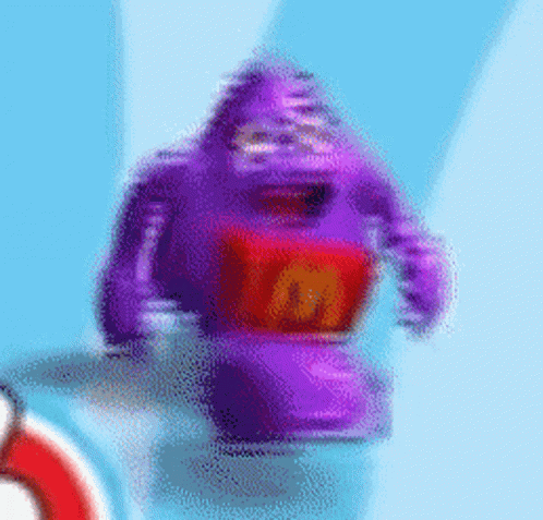 Walking Mcdonalds Grimace Toy GIF