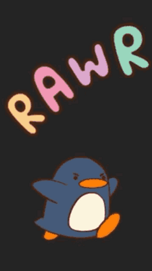Walking Penguin Rawr Animation GIF