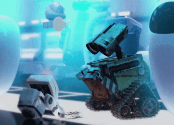 Wall E And MO Interacting GIF