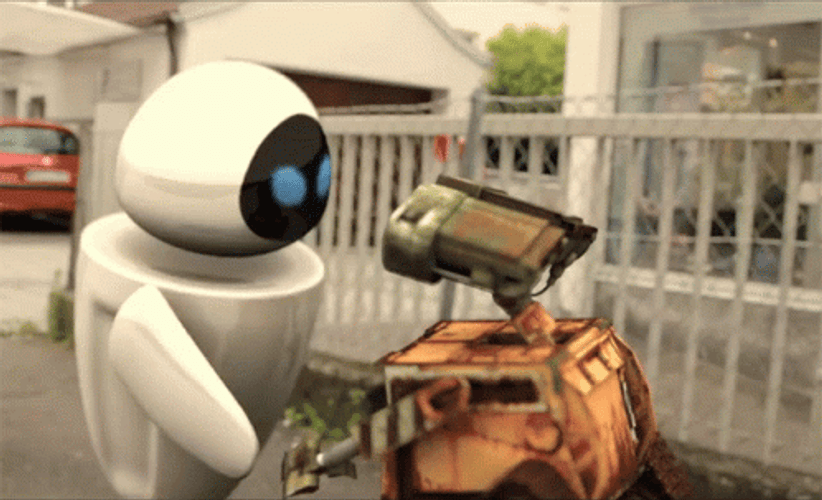 Wall E Eve Eyes Hugging GIF