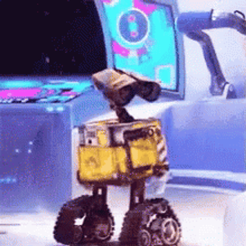 Wall E Sitting Down And Waiting GIF