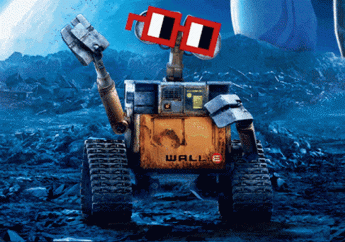 Wall E Waving With Sunglasses Face App GIF