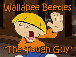 Wallabee Beetles Tough Guy Cartoon