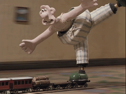 Wallace Riding Train GIF