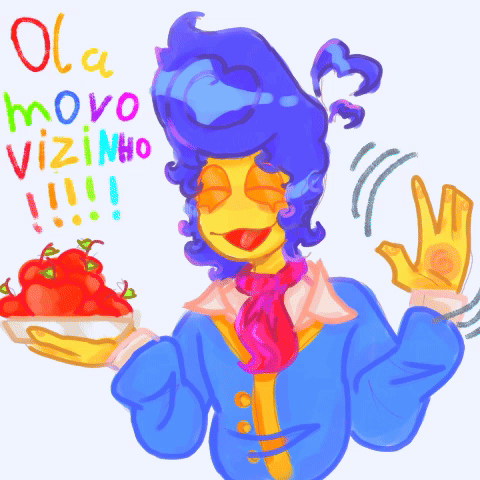 Wally Darling Holding Plate Of Apples GIF