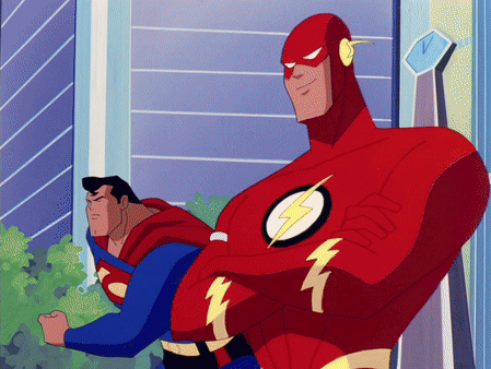 Wally West And Superman Races GIF